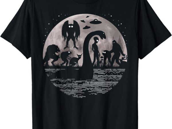 Bigfoot loch ness monster mothman and aliens! funny cryptid t-shirt