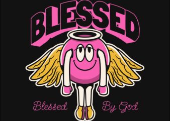 Blessed By God Christian Graffiti T-shirt Design