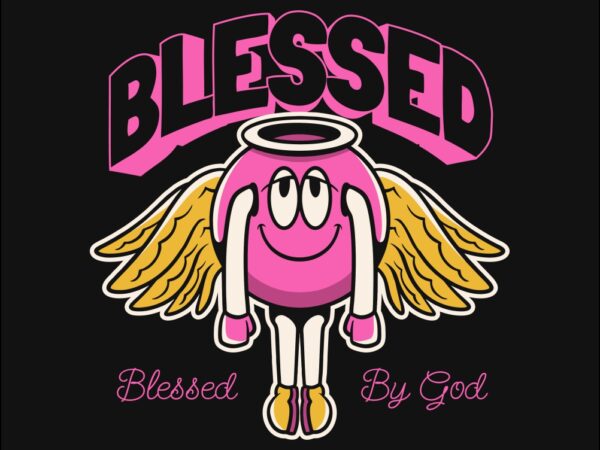 Blessed by god christian graffiti t-shirt design