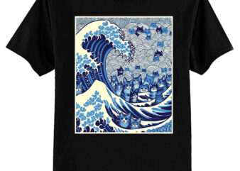 Blue Cats Wave For Kamala Funny Cat Lady T-Shirt