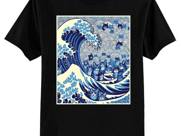 Blue cats wave for kamala funny cat lady t-shirt