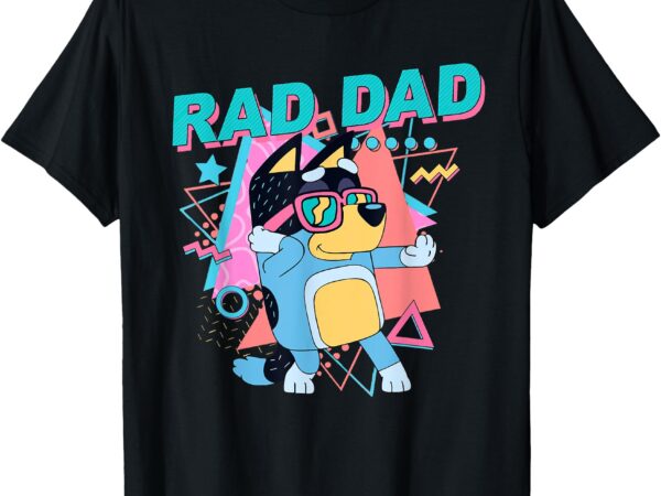 Blue rad dad tan blue heeler bandit dad retro 90s t-shirt