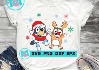 Bluey And Bingo Christmas SVG, Merry Christmas SVG, Xmas SVG