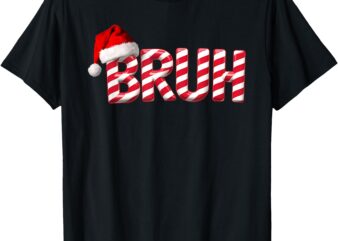 Bruh Christmas Candy Cane for Teen Boys Funny Xmas Bruh T-Shirt