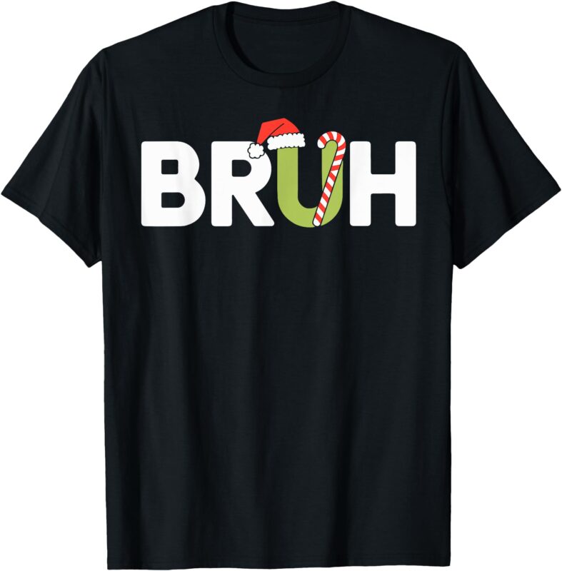 Bruh Christmas Shirt Kids Teens Boys Funny Christmas T-Shirt