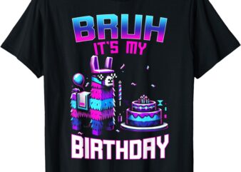 Bruh Its My Birthday Llama Pinata Boy Girl Family Party Bday T-Shirt