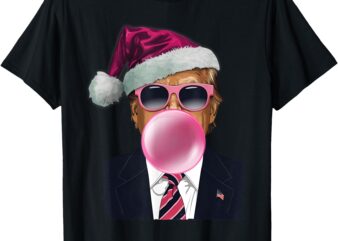 Bubblegum Trump Blowing Bubble Gum Christmas Pink Trump T-Shirt