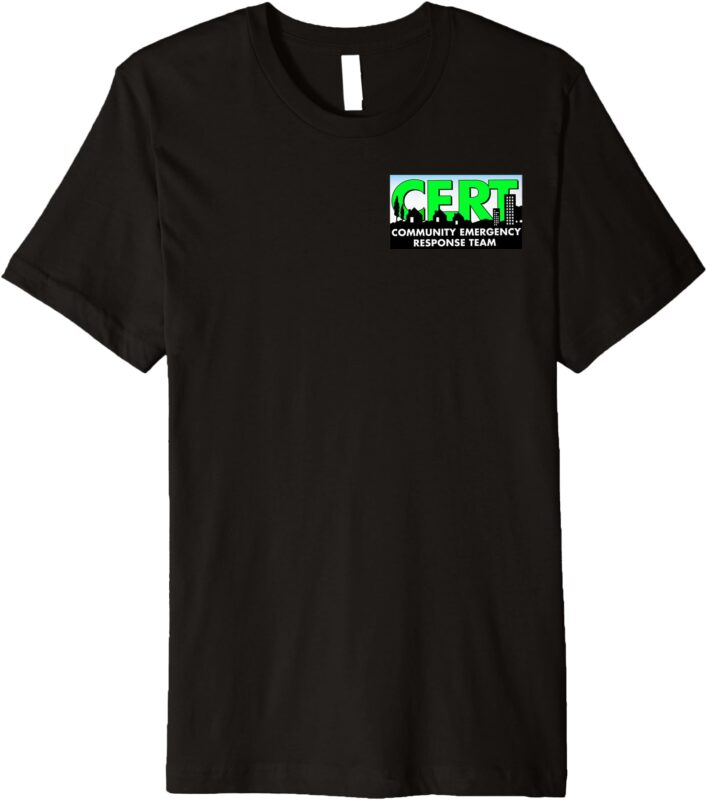 CERT – Community Emergency Response Team American Flag Back Premium T-Shirt