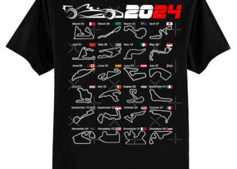 Calendar Formula race cars 2024 circuits Essential T-Shirt