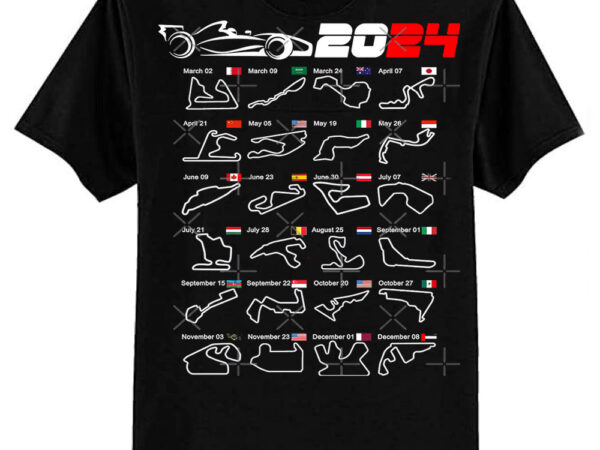 Calendar formula race cars 2024 circuits essential t-shirt