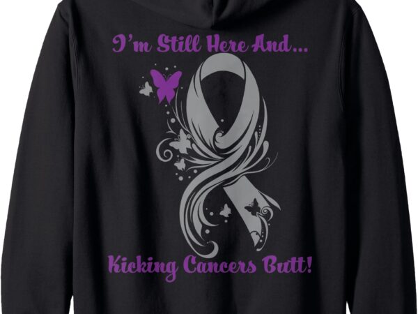 Cancer ribbon grey zip hoodie t shirt vector file