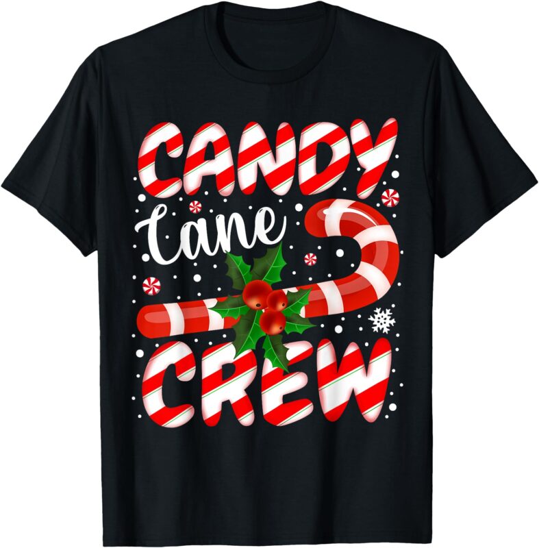 Candy Cane Crew Christmas Family Matching Xmas Pajamas T-Shirt