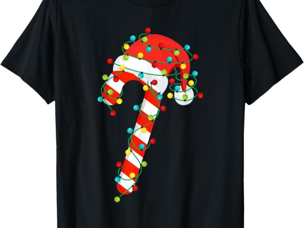 Candy cane merry and bright christmas lights men women kids t-shirt