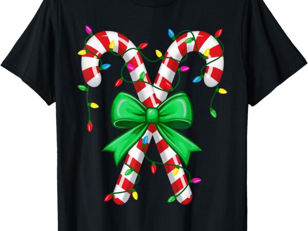 Candy cane santa christmas family matching funny xmas lights t-shirt