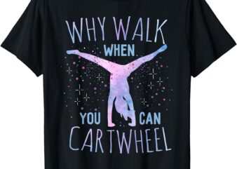 Cartwheel Gymnast Girl T-Shirt_ Classic Fit, Tie-Dye, Short Sleeve – Black