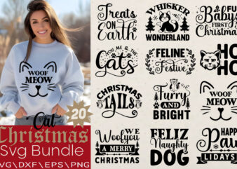 Cat Christmas T-shirt Bundle Cat Christmas Svg Bundle