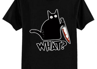 Cat What Murderous Black Cat With Knife Gift Premium Classic T-Shirt