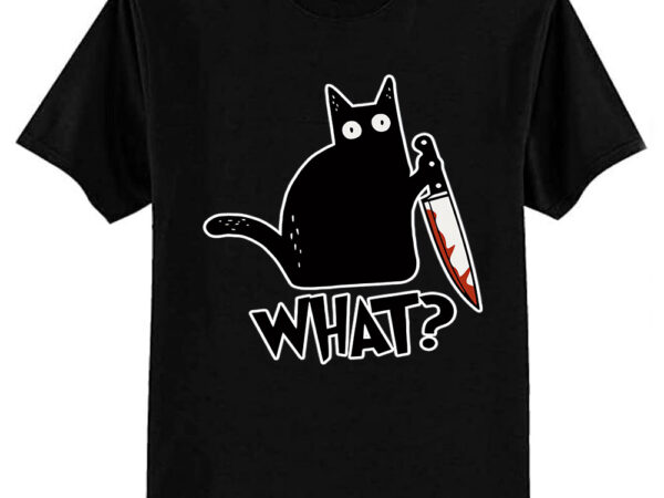 Cat what murderous black cat with knife gift premium classic t-shirt