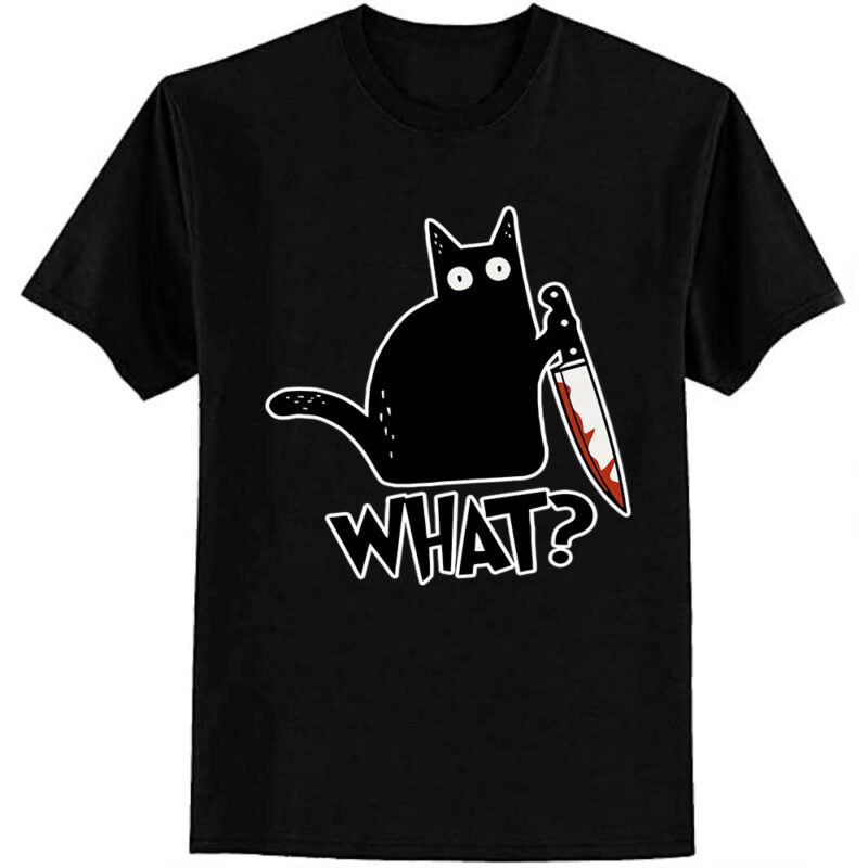 Cat What Murderous Black Cat With Knife Gift Premium Classic T-Shirt