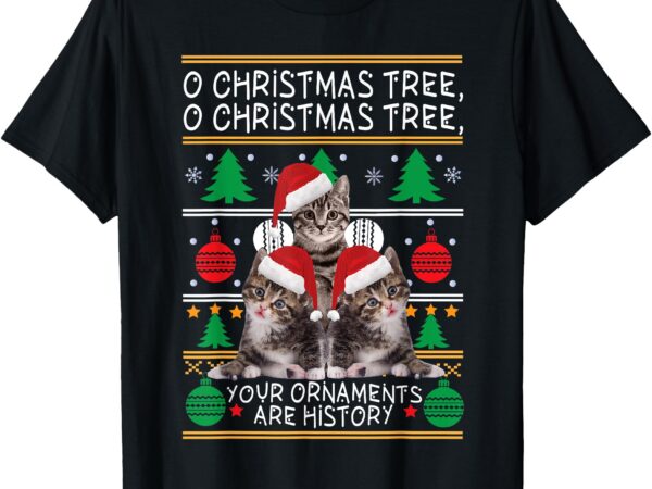 Cats christmas shirt funny ornaments pajama family gift tee t-shirt