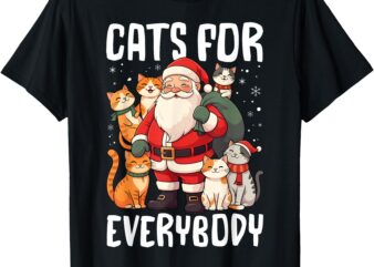 Cats For Everybody Christmas Santa with Cats T-Shirt