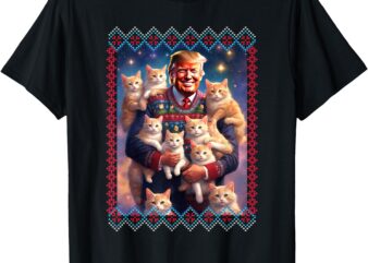 Cats for Trump 2024 Trump Christmas Ugly Sweater T-Shirt