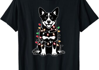 Cattle dog with Christmas Lights T-Shirt