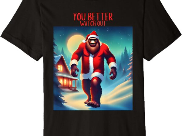 Christmas bigfoot watch out premium t-shirt