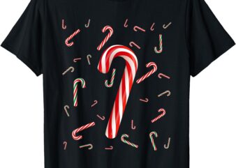 Christmas Candy Cane Santa Hat Xmas Holiday Boys Girls Kids T-Shirt