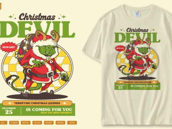 Christmas devil t shirt vector file