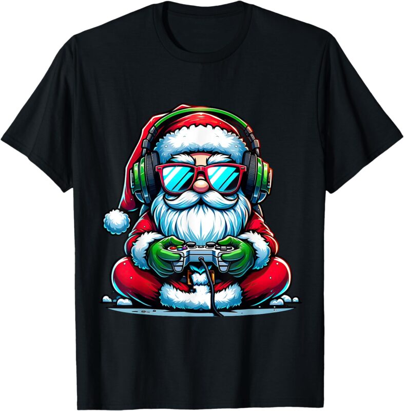 Christmas Gamer Boys Video Game Santa Xmas T-Shirt