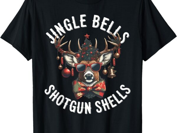 Christmas holiday funny jingles bells shotgun shells t-shirt