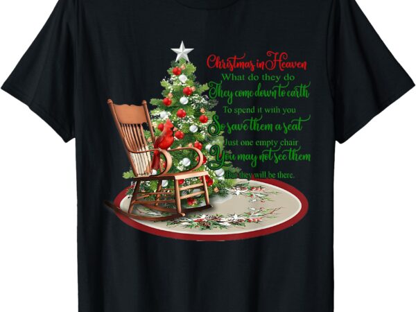 Christmas in heaven christmas tree chrisitan t-shirt