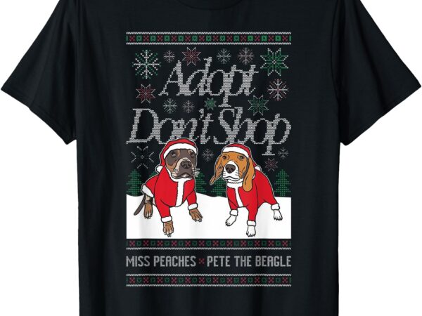 Christmas miss peaches & pete the beagle t-shirt