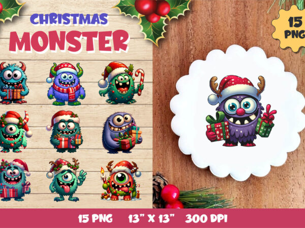 Christmas monsters. tshirt, png.