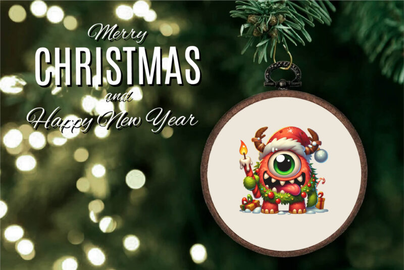 Christmas Monsters. Tshirt, PNG.