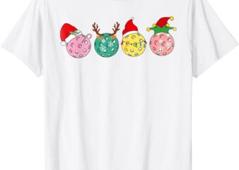 Christmas Pickleball Player Xmas Lights Reindeer ELF Women T-Shirt