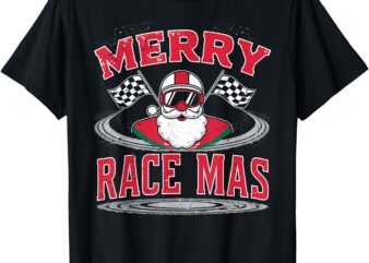 Christmas Racing, Merry Racemas, Racing Santa Race Car T-Shirt