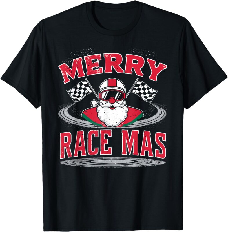 Christmas Racing, Merry Racemas, Racing Santa Race Car T-Shirt