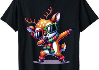 Christmas Reindeer Boys Dabbing Reindeer Santa Xmas Funny T-Shirt