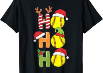 Christmas Softball Ho Ho Ho Softball Xmas Sport Men Women T-Shirt