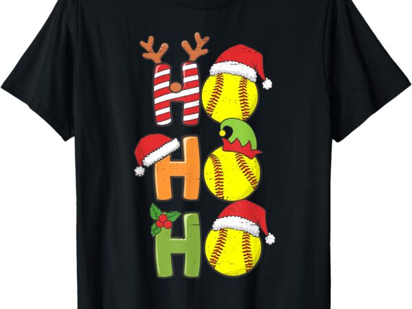 Christmas softball ho ho ho softball xmas sport men women t-shirt