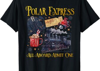 Christmas Train Polar North Believe Express Xmas Santa Kids T-Shirt