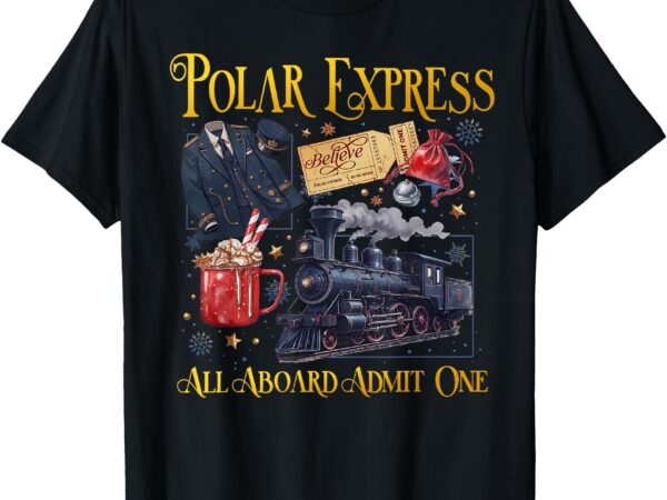 Christmas train polar north believe express xmas santa kids t-shirt