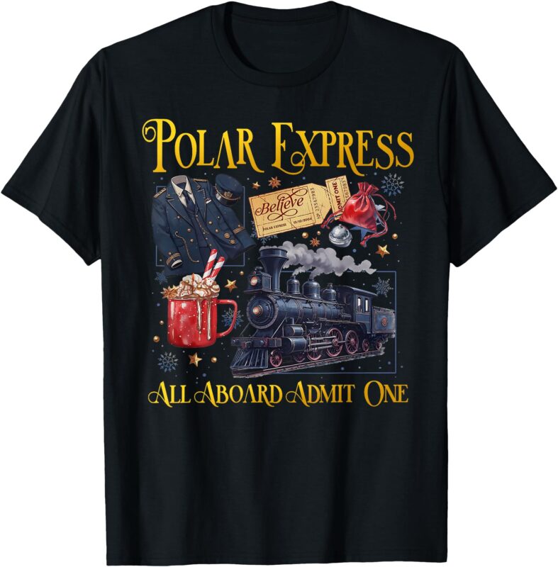 Christmas Train Polar North Believe Express Xmas Santa Kids T-Shirt