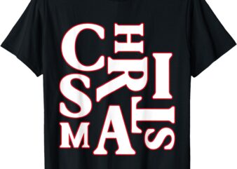 Christmas Typography Santa Claus Christmas PJ Pajama Top T-Shirt