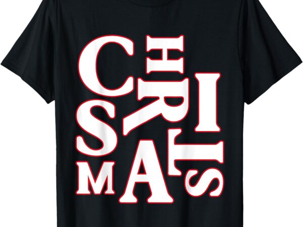 Christmas typography santa claus christmas pj pajama top t-shirt