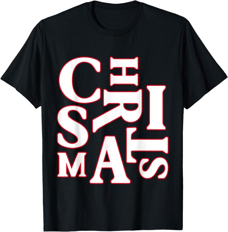 Christmas Typography Santa Claus Christmas PJ Pajama Top T-Shirt