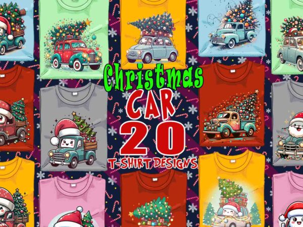 20 trendy christmas tree t-shirt design bundle