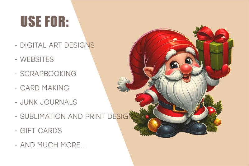 Christmas gnome. Clipart, PNG.